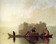 George Caleb Bingham Fur hand put on boots on the Missouri oil